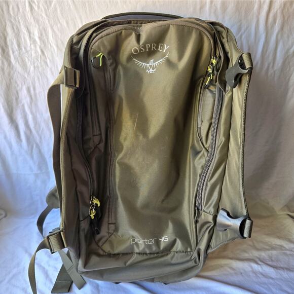 Osprey Porter 46 L Travel Back Duffel Bag Olive Green w 3 Matching Packing Cubes - Picture 1 of 12